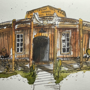 Urban sketch of Chilkoot Trail Sourdough Bakery, Carcross, Yukon